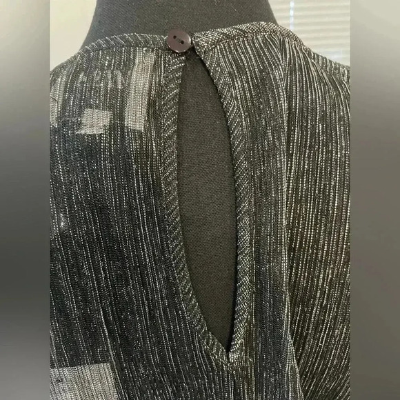 MISA Los Angeles NWT Metallic Black & Silver Smocked Mini Dress Womens Size XS - Picture 10 of 12